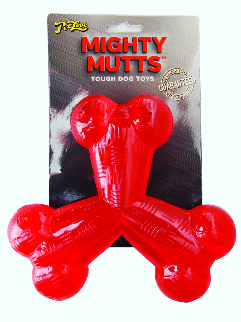 PetLove Mighty Mutts Tough Dog Toys Rubber Tri-Bone - PawsPlanet Australia