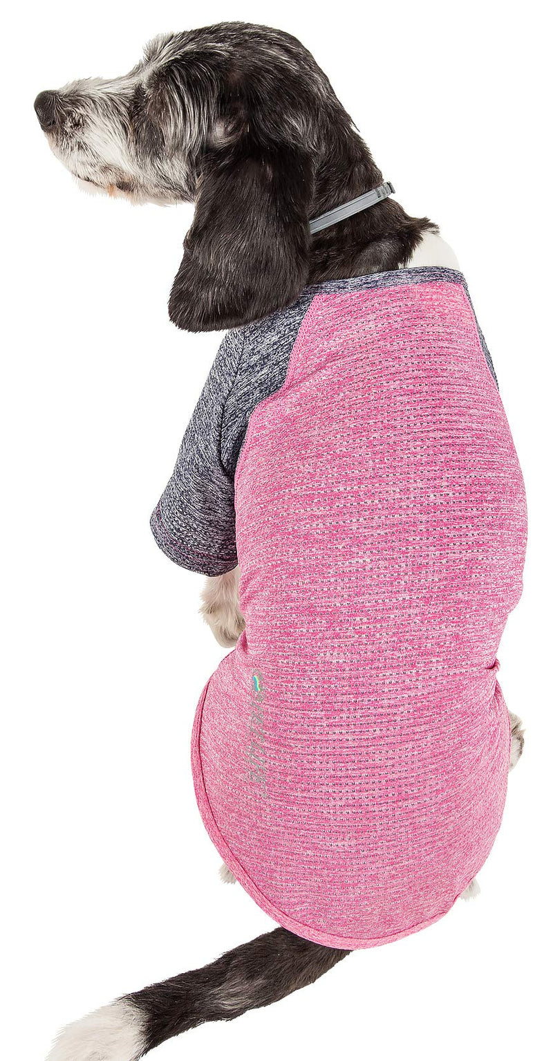 [Australia] - Pet Life Active 'Hybreed' 4-Way Stretch Two-Toned Performance Dog T-Shirt Medium Pink 