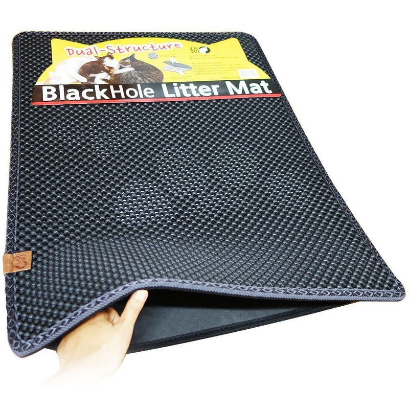 [Australia] - BlackHole Litter Mat Blackhole Cat Litter Mat - Large Size Rectangular 30" X 23" Dark Gray 