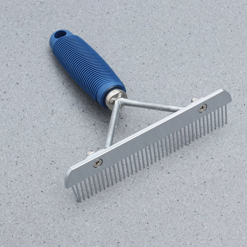 [Australia] - UEETEK Pet Dog Cat Slicker Brush Stainless Steel Grooming Comb Single Row Comb for Dogs Puppy Cats (Blue) 