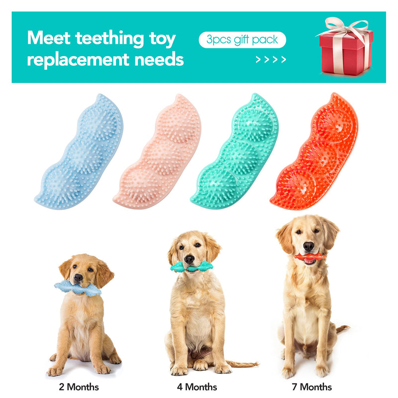 Puppy Chew Toys for 2-7 Months-4pcs Puppy Teething Chew Toys -Puppy Toys for Teething Small Dog Soothes Itchy and Painful Teeth -360°Cleaning Dog Toys for Puppies -PETAOWU - PawsPlanet Australia