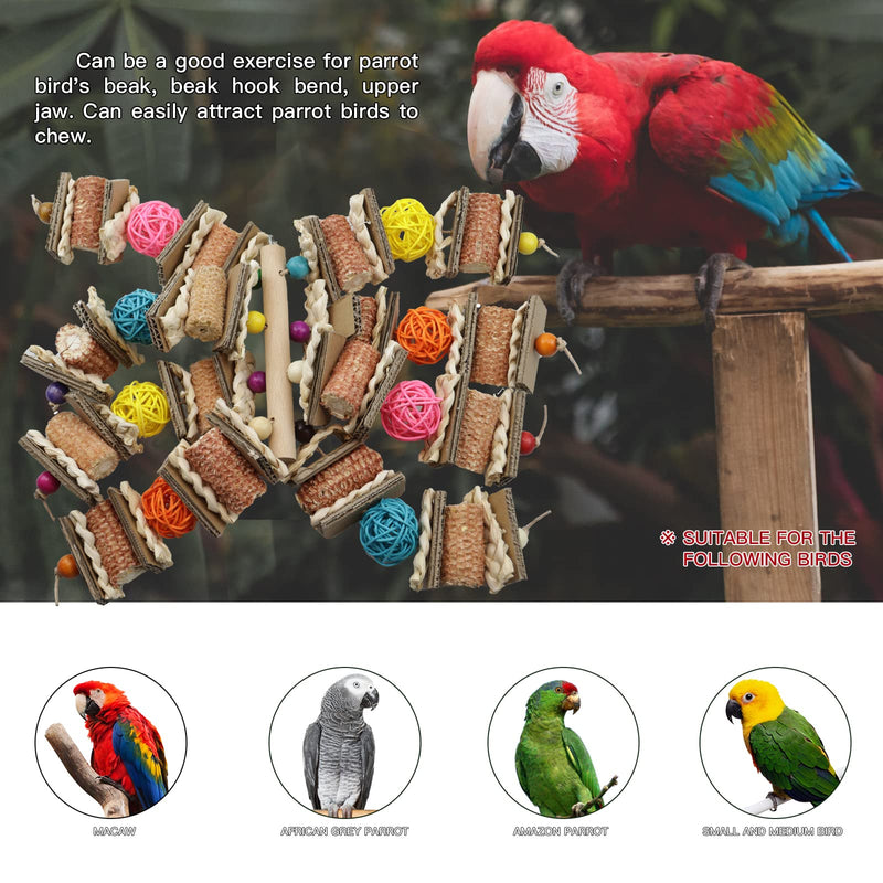 Kewkont Bird Toys, Parrot Toys for Large Birds, Natural Corn cob chew Toys for African Grey Parrots, Macaws, Amazon Parrots, Bird nest Hanging Toys - PawsPlanet Australia