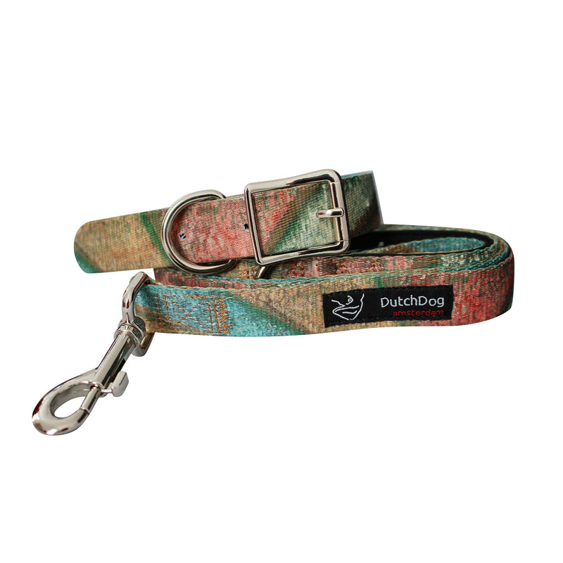 [Australia] - Dutch Dog Amsterdam 5' Recycled Webbing Dog Leash Van Gogh Bulbfields, Red, Green, Blue, Yellow, Large 