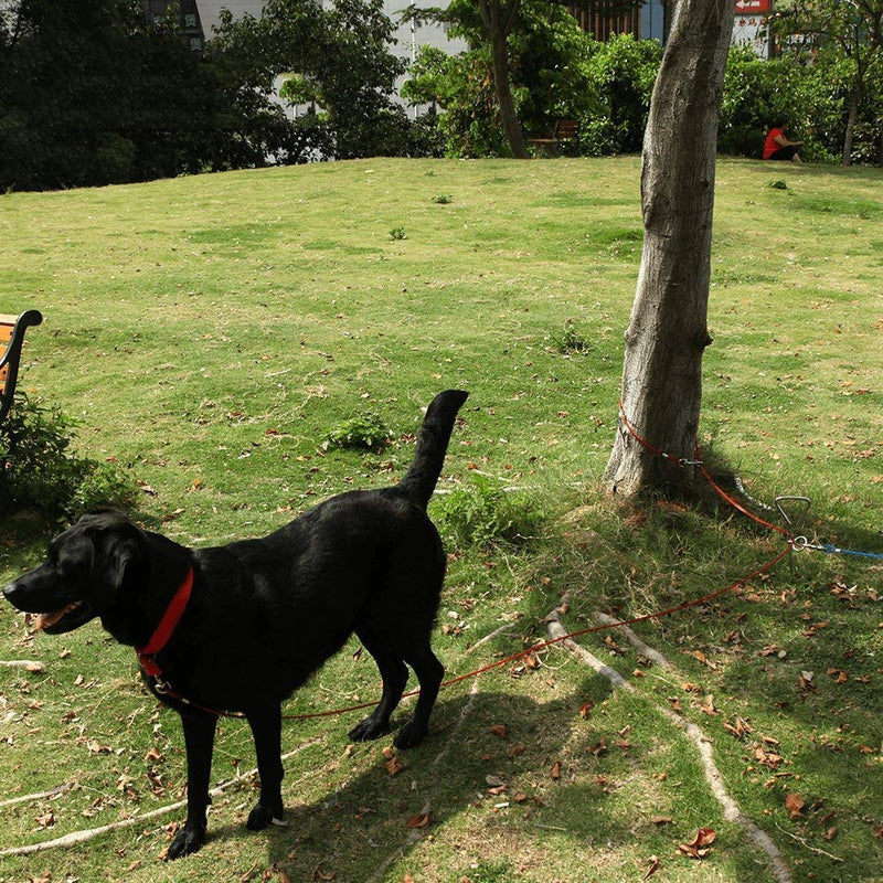 [Australia] - ASOCEA Pet Reflective 16ft Tie Out Cable for Small Medium Size Dogs up to 65 Pounds Outdoor Yard and Camping 