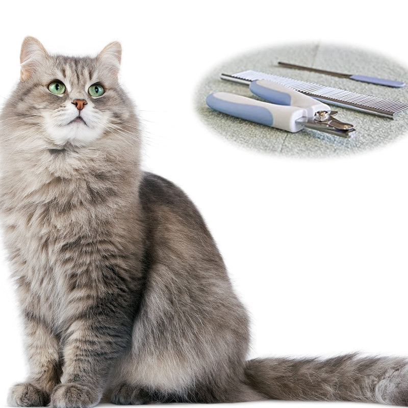 HAIBOYIBO Cat Nail Clipper with Safety Guard,Pet Nail Clipper , Nail Grooming Tool for for Cats, Dogs ,Free Nail File and Comb - PawsPlanet Australia