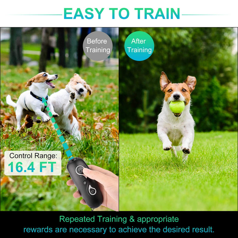 Piroir Dog Traner, USB Rechargeable Ultrasonic Anti Barking Device,2 in 1 Double Frequency Mode Dog Training Aid Control,17ft Range Handheld Wrist Strap Outdoor Indoor Sonic Anti-bark Repellent - PawsPlanet Australia