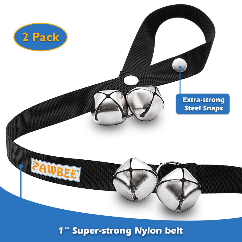 PAWBEE Dog Doorbell - Set of 2 Adjustable Dog Training Bells for Door Knob - 7 Extra-Loud Jingle Dog Potty Training Door Bell - Extra-Strong Strap - for Small, Medium, Large Dogs - Dog Bell for Door - PawsPlanet Australia