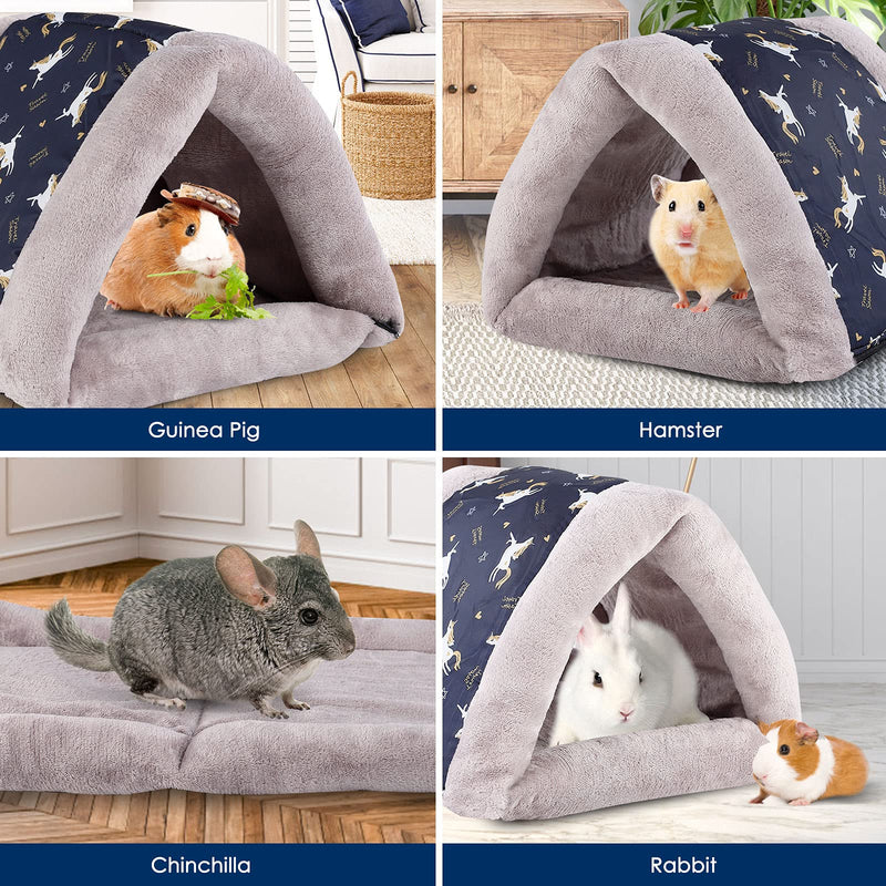 ONEJU Guinea Pig Bed, Guinea Pig Hideout, Rabbit Bed, Bunny Hideout, Guinea Pig Cage Accessories for Guinea Pig, Bunny, Hamster, Chinchilla, Ferry, Rabbit and Other Small Animals - Gray Horse - PawsPlanet Australia