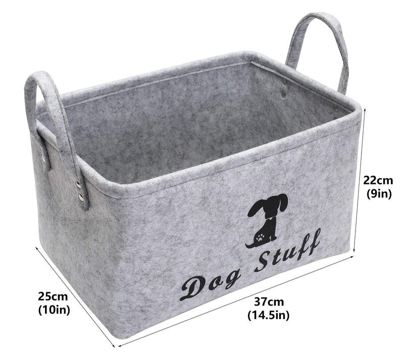 Morezi Felt Pet Toy and Accessory Storage Bin, Basket Chest Organizer - Perfect for Organizing Pet Toys, Blankets, Leashes and Food - Light Grey - PawsPlanet Australia