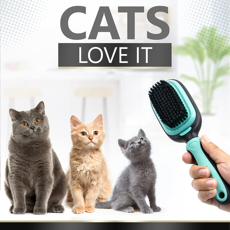 FEEBZ Dog Brush and Cat Brush | 5-in-1 Grooming Kit, Comb and Brush Accessories for Deshedding and Dematting Cats and Dogs | Brushes for Long Hair or Short Haired Pet | Prevent Shedding and Remove Fur - PawsPlanet Australia