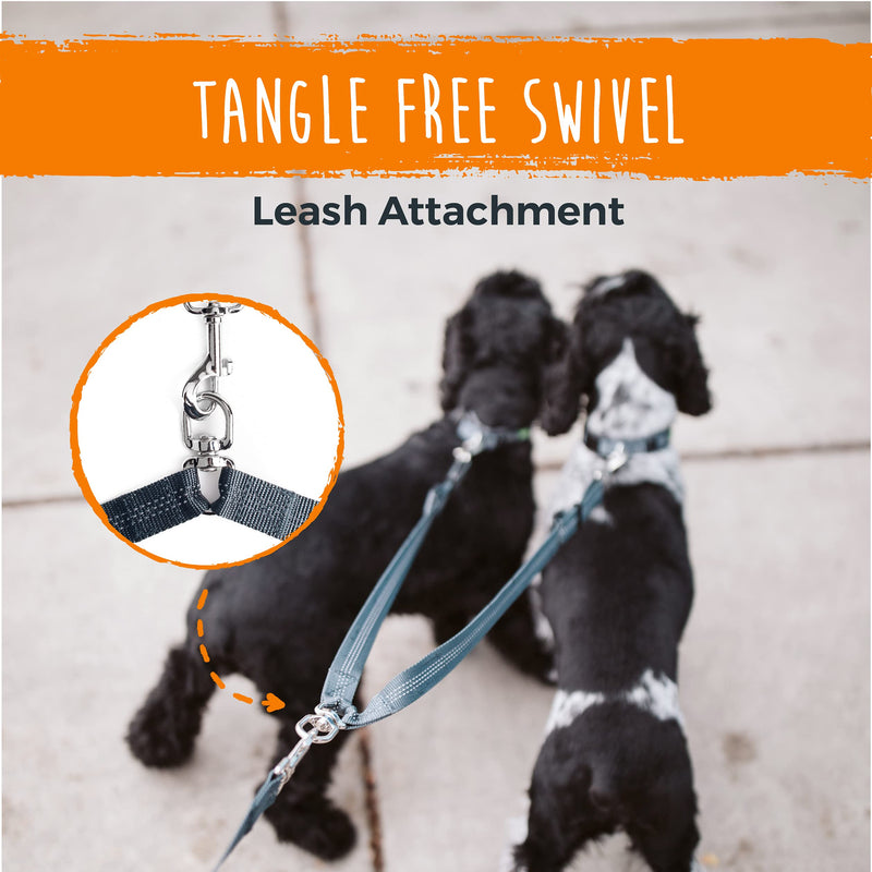 Mighty Paw Double Dog Leash, Two Dog Adjustable Length Dog Lead, Premium Quality No-Tangle Leash for 2 Dogs No Handle Lite | Dogs < 30lbs - PawsPlanet Australia