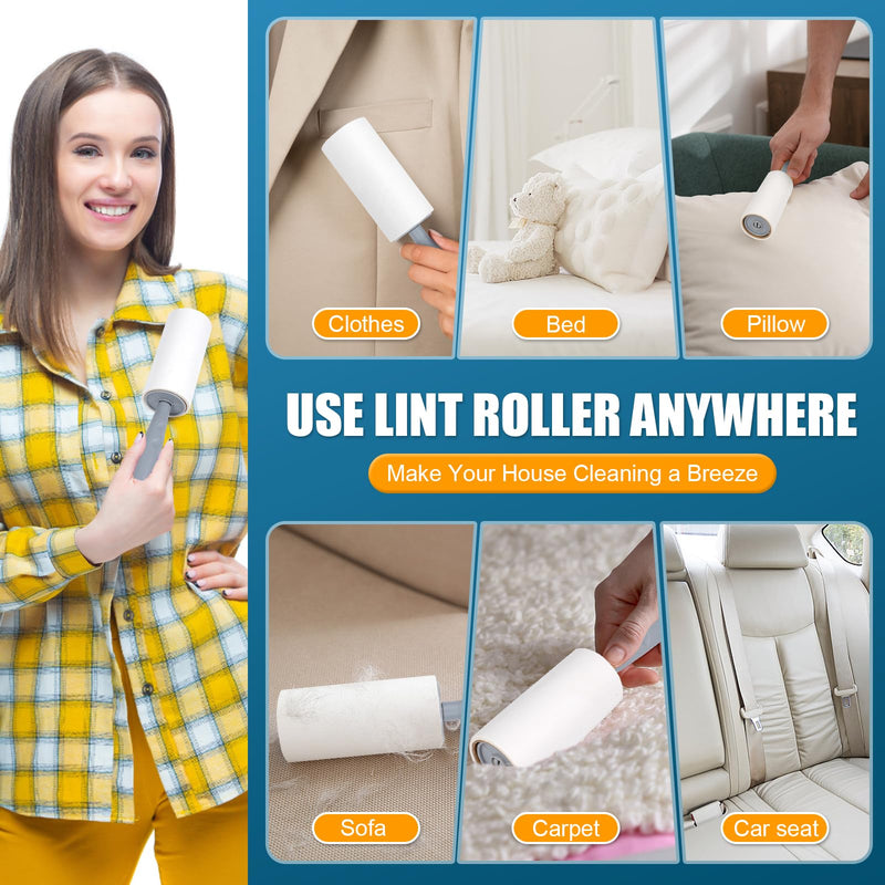 Lint roller, 420 sheets, extra sticky lint roller with 1 dispenser, effective lint roller for animal hair, lint roller for clothing, lint roller for clothing, sofa, bed and carpet, 7 rolls with 60 sheets each - PawsPlanet Australia