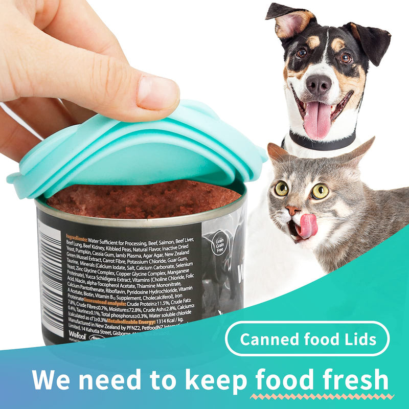 Plaifey Pet Food Can Lids Silicone Dog and cat can Food lids Covers Leakproof Fit Multiple Sizes for Canned Food Green+Blue - PawsPlanet Australia