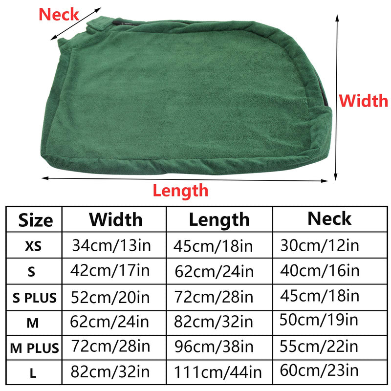 Morezi Dog Bathrobe Towel, Dry Fast Dog Bag, Microfibre Fast Drying Super Absorbent Pet Dog Cat Bath Robe Towel - Green - Medium Medium (82x62cm) - PawsPlanet Australia