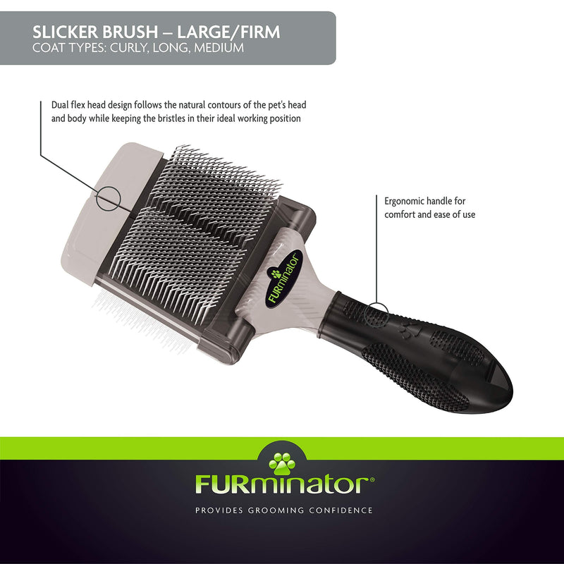 [Australia] - FURminator Firm Grooming Slicker Brush for Clean Healthy Coats Large 