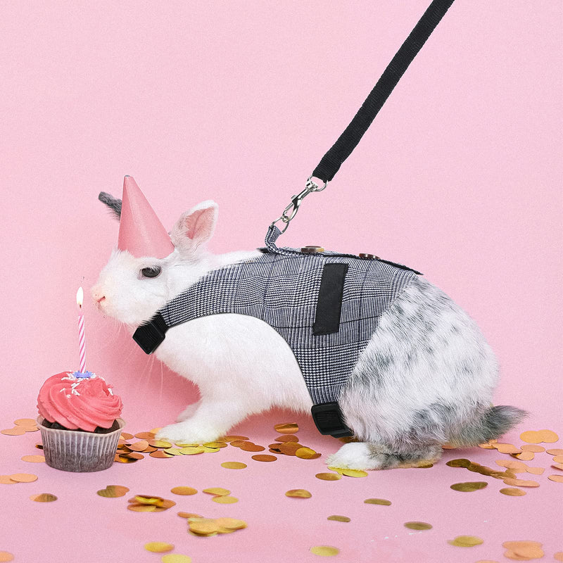 2 Pieces Rabbit Vest Harness and Leash Set Adjustable Formal Suit Style Adjustable Soft Bunny Harness for Bunny Rabbit Kitten Small Animal Walking - PawsPlanet Australia