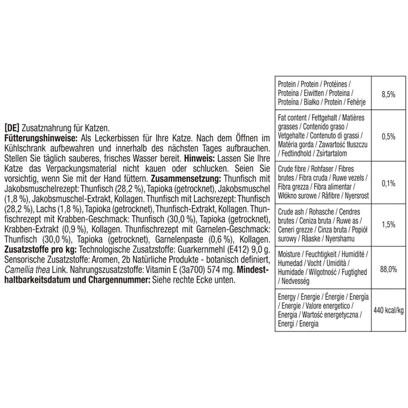 INABA Churu Puree Multipack - 20 tubes in total: 5X tuna with salmon, 5X tuna with shrimp, 5X tuna with scallops and 5X tuna with crab - PawsPlanet Australia