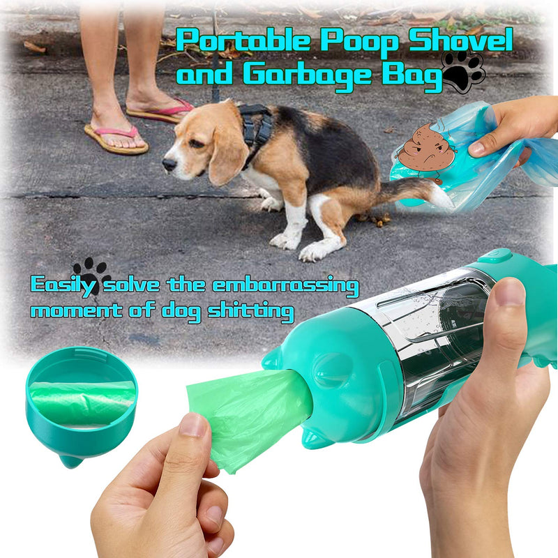 [Australia] - GARTPOT Dog Water Bottle for Walking, 10.58oz Pet Cat Dog Water Dispenser Portable Dog Bowl Water Bottle with Eco Bag & Shovel, Best Dog Accessories Gifts for Travel Hiking Camping Blue 