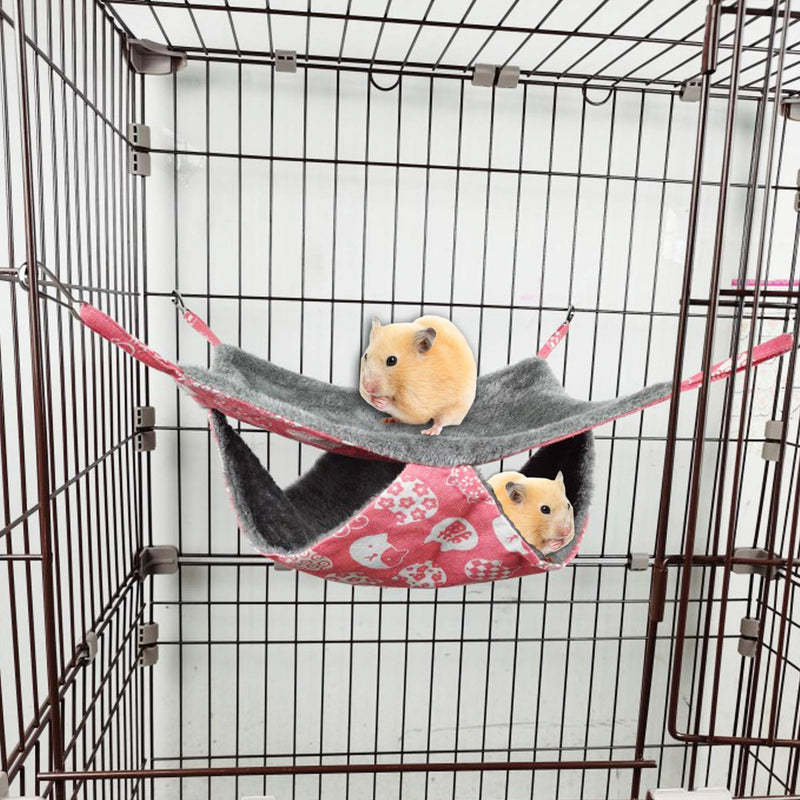 ruitong Hammock 2 Tier for Bunkbed Sugar Glider Hammock, Guinea Pig Cage Accessories Bedding, Warm Hammock for Parrot Ferret Squirrel Hamster Rat Play Sleep red cat s - PawsPlanet Australia