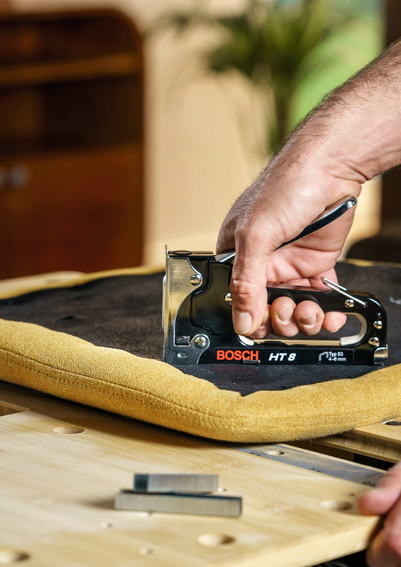 Bosch 1000x stapler type 53 (for textiles, fabrics, carpets, cardboard, flat wooden strips, hardboard, 8 mm, stapler accessories) Single - PawsPlanet Australia