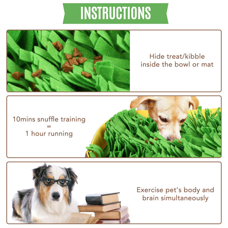 [Australia] - PrimePets Snuffle Mat for Dogs - Pet Interactive Nosework Feeding Mat for Indoor & Outdoor - Anti-Slip Washable Activity Pad for Boredom, Foraging Skills Training 