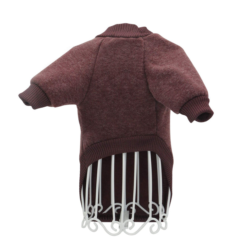 YAODHAOD Dog Sweater Winter Warm Dog Cat Knitwear Sweatshirt Soft Plus Velvet Pet Coat S Brown - PawsPlanet Australia