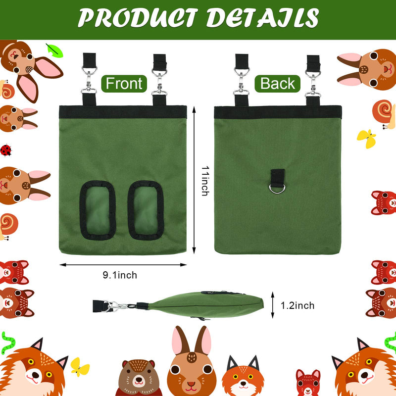 2 Pieces Rabbit Hay Feeder Bag Guinea Pig Hay Bag Small Animal Hay Feeder Bag Hanging Feeder Sack Storage with 2 Holes for Rabbit Guinea Pig Chinchilla Hamsters Small Pets Black, Green - PawsPlanet Australia