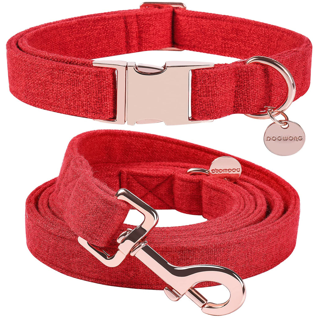 DOGWONG red dog collars, dog collars and leash made of red dog collar, comfortable adjustable dog collar for small medium dogs with - PawsPlanet Australia