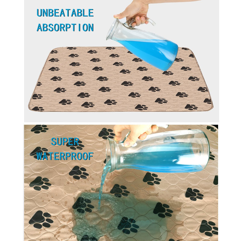 PUPOUSE Washable Puppy Training Pad - 2 Pack (80 x 90 cm) Dog Pads Reusable Dog Pet Pee Mats Super Absorbing Waterproof Pet Training and Travel Pads Extra Large (Brown) Brown - PawsPlanet Australia