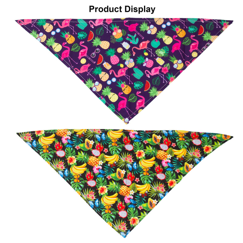 Summer Hawaii Dog Bandana, 6 Pack Holiday Dog Puppy Bandana Flamingo & Fruit Pattern Dog Triangle Scarf for Small Medium Dogs Pets - PawsPlanet Australia