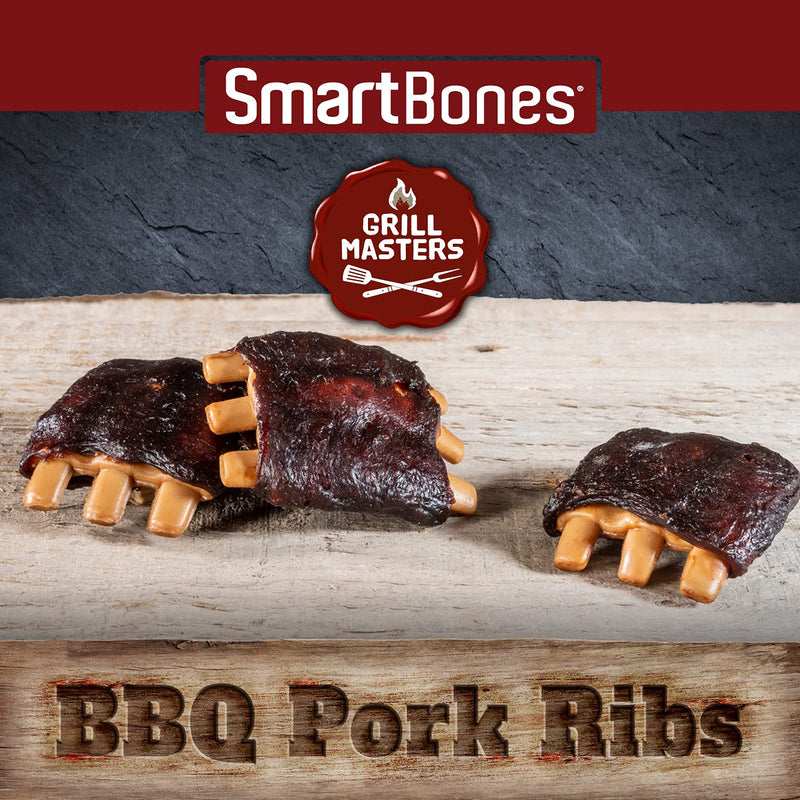 SmartBones BBQ Pork Ribs Grill Masters Rawhide-Free Chewy Treats for Dogs, Barbecue Flavour, Made With Tasty Pork - PawsPlanet Australia