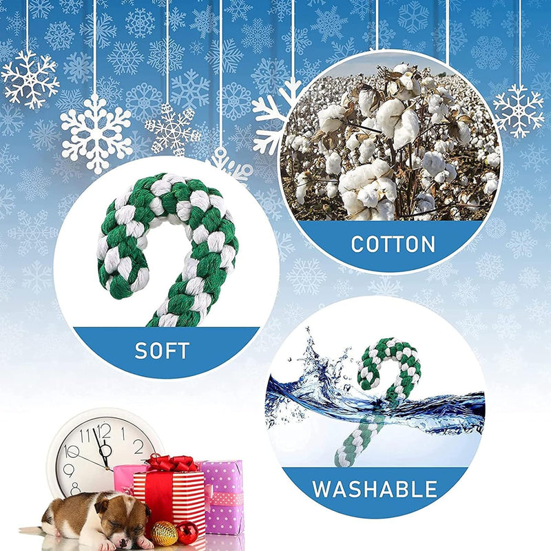TaimeiMao 3 pieces dog chew toy, dog toy rope, Christmas candy cane rope, dog rope toy, Christmas dog toy, Christmas candy cane rope, Christmas dog pets chew (A) A - PawsPlanet Australia