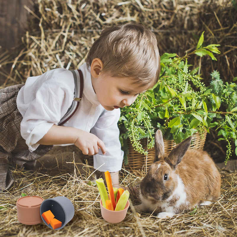 TiciKim Pack of 8 stacking cups for rabbits, multi-coloured rabbit toy, stackable rabbit food toy, feed dispenser for rabbits, bunny nesting toy for small animals, rabbits, hamsters and more - PawsPlanet Australia
