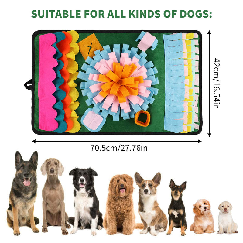 BLOOMWIN Snuffle Mat for Dogs Pet Feeding Mat Training Mats Encourages Natural Foraging Skills Green - PawsPlanet Australia