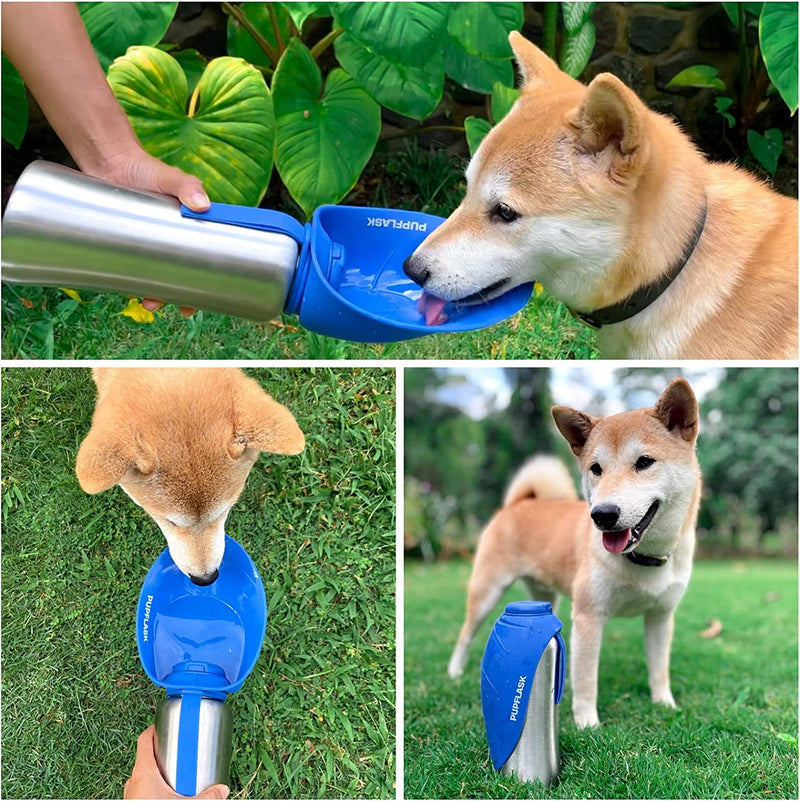 Tuff Pupper pupflask portable water bottle | 27 or 40 oz stainless steel | Convenient dog travel water bottle keeps pup hydrated Portable Dog Water Bowl and Travel Water Bottle for Dogs 27 Ounce Nebulas Blue - PawsPlanet Australia