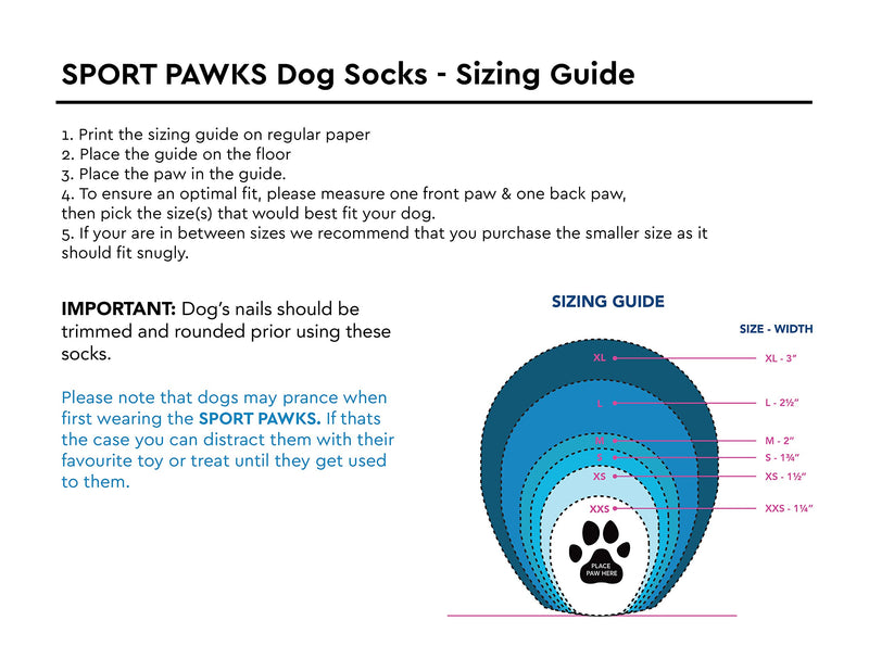 RC Pet Products Sport Pawks Dog Socks, Paw Protection Charcoal Heather Small - PawsPlanet Australia