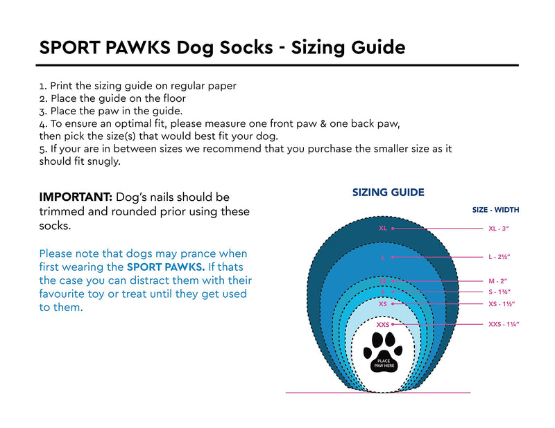 RC Pet Products Sport Pawks Dog Socks, Paw Protection Blue Heather X-Small - PawsPlanet Australia