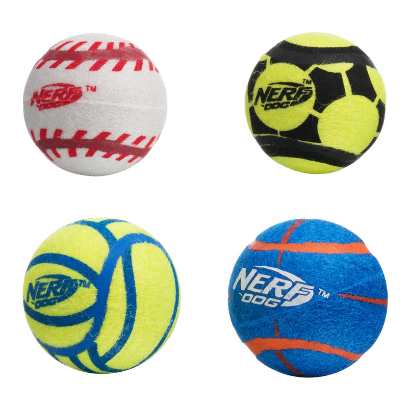 Nerf Dog Mega Strength Sports Balls Toy, Medium, Pack of 4 - PawsPlanet Australia