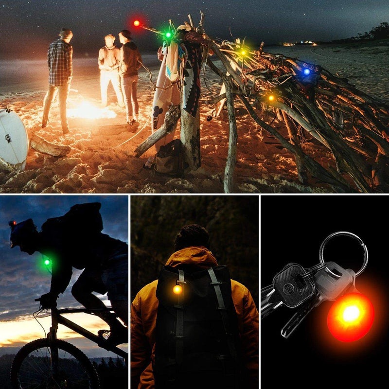 yiwoo Clip On LED Light with Carabiner, Clip-On Pet Dog Pet Lights for Collars,Waterproof Safety Night Walking Lights Gifts for Dogs and Cats,Night Running/Riding Warning Lights(8pcs) - PawsPlanet Australia