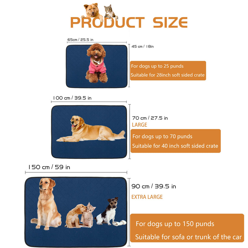 [Australia] - MICROCOSMOS Dog Training mat, Washable and Reusable Pee Pad, Super Absorbing Dog Whelping Pad, Leak Proof and Non Slip Puppy Training pad. Perfect at Home or in The Car. M-24" x 18" Blue 