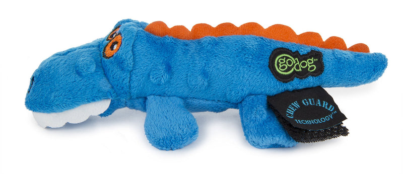 goDog Gators Just for Me Squeaker Plush Pet Toy for Dogs & Puppies, Soft & Durable, Tough & Chew Resistant, Reinforced Seams Mini Gator (Blue) - PawsPlanet Australia