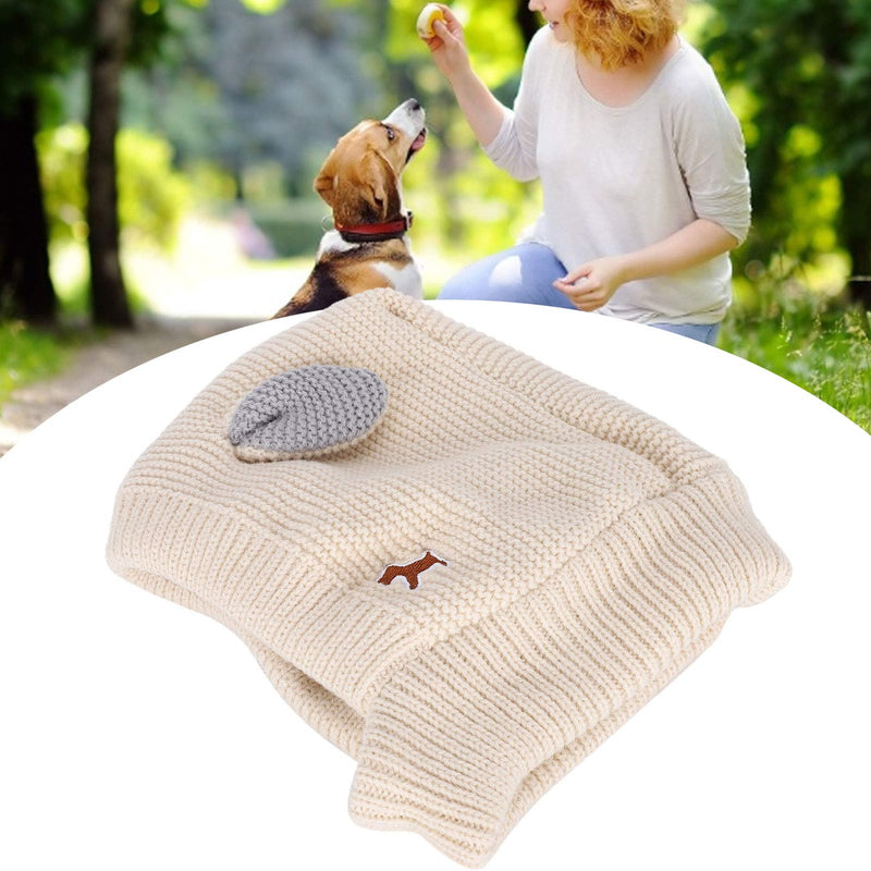 DAUERHAFT Dog Hat, Dog Winter Hat, for Daily Wearing for Small Dogs & Cats,Knitted Pet Hat Funny Pet Cap Warm Winter Dog Hat for Dog Puppy Cat Kitten (Beige) Beige - PawsPlanet Australia