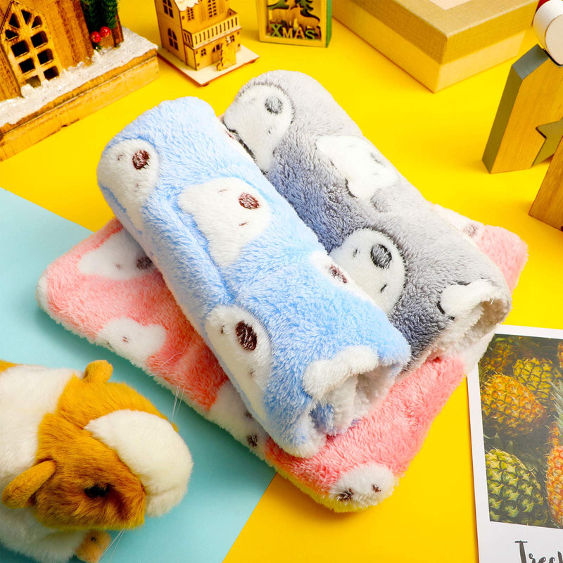 3 Pieces Guinea Pig Hamster Warm Mats Bed Winter Hamster Sleep Pad Hamster Warm Cushion for Bunny Hamster Squirrel Hedgehog Chinchilla, 3 Colors (Bear) Bear - PawsPlanet Australia