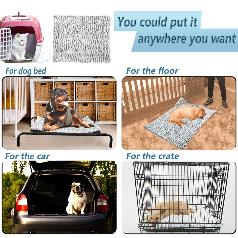 [Australia] - voopet Dog Bed Mat Soft Fleece for Dogs and Cats - Self Warming Pet Bed Liner Reversible Dog Crate Pad Machine Wash & Dry, Soft Plush Pet Cushion Ideal for Pet Carrier Cage (Multiple Sizes & Colors) XS: 17" X 13.8" Gray 