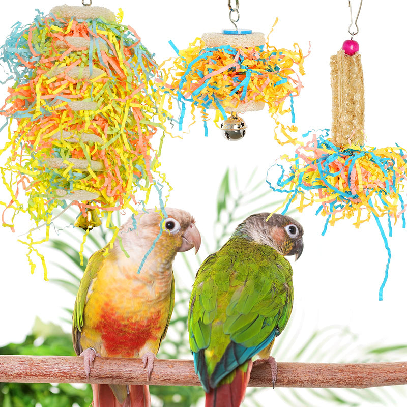 Tongcloud 5pcs Bird Parrots Shredding Toys Bird Shredder Toys Parrot Cage Shredder Toys Parakeet Chewing Toys for Cockatiel Bird Loofah Toys Parakeet Chewing Toys pink - PawsPlanet Australia