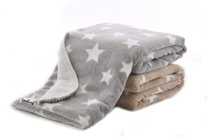 LeerKing Dog Blanket Double Fluffy Fleece Pet Blankets Washable Warm Soft for Cats Dogs Mat Bed, 30 x 40inches M Brown - PawsPlanet Australia