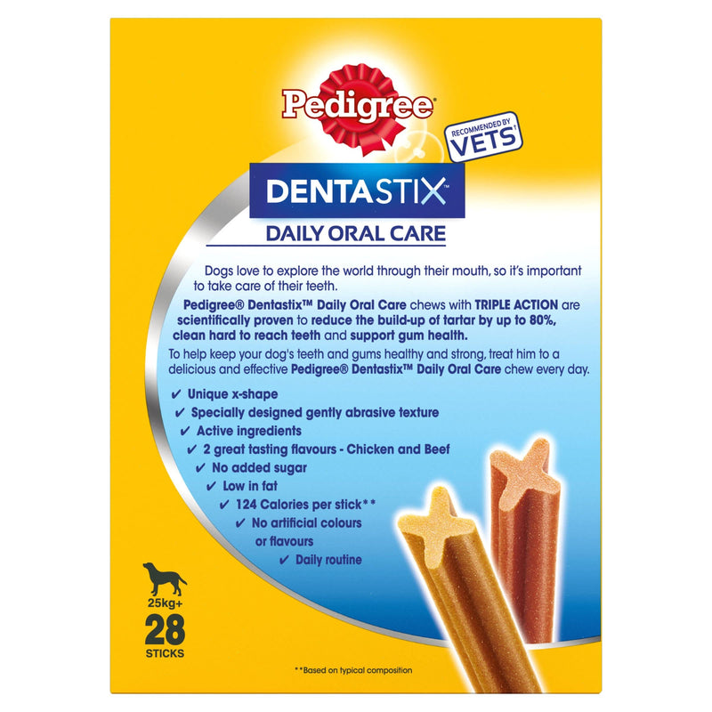 Pedigree Dentastix - Daily Dental Care Chews - Dog Treats for Large Dogs - 112 Sticks (Pack of 4) - PawsPlanet Australia