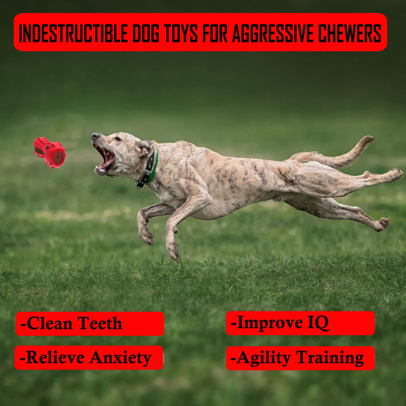 SHANFEEK Dog Chew Toys Indestructible Tough Dog Toys for Aggressive Chewers Dog Toothbrush Interactive Dog Toys for Boredom-Dinosaur Red-Dinosaur - PawsPlanet Australia