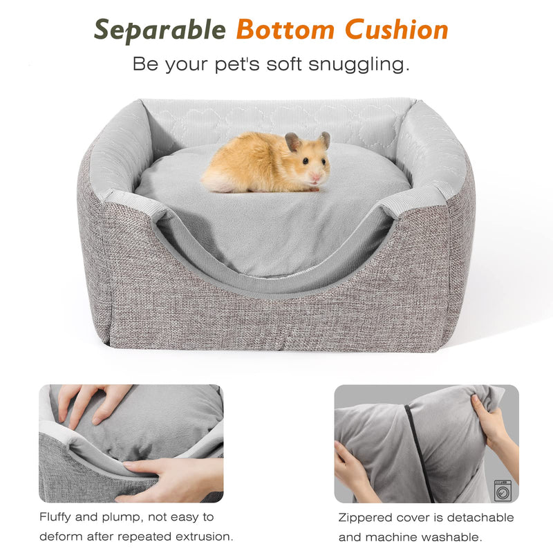 VavoPaw Guinea Pig Bed, 3-in-1 Small Animal Pets Houses Habitats Beds Warm Bunny Hideout Cave Accessory for Small Pets Hamster Chinchilla Ferret Rabbit Hedgehog Squirrel Gray - PawsPlanet Australia