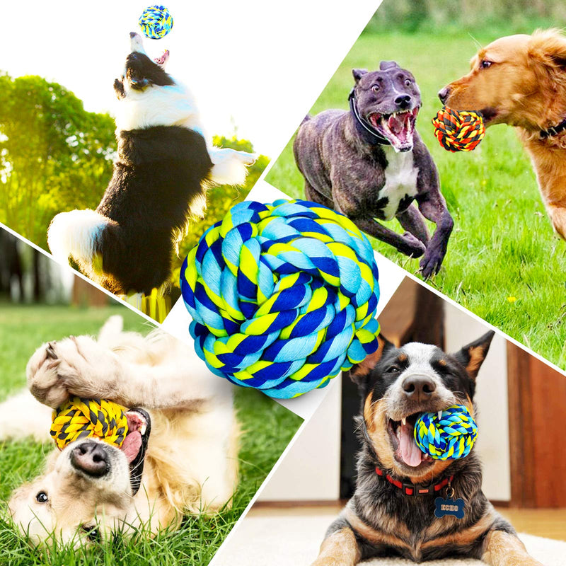 XL Dog Chew Toys for Aggressive Chewers, Dog Balls for Large Dogs, Heavy Duty Dog Toys with Tough Twisted, Dental Cotton Dog Rope Toy for Medium Dogs, 6 Pack Indestructible Puppy Teething Chew Toy - PawsPlanet Australia